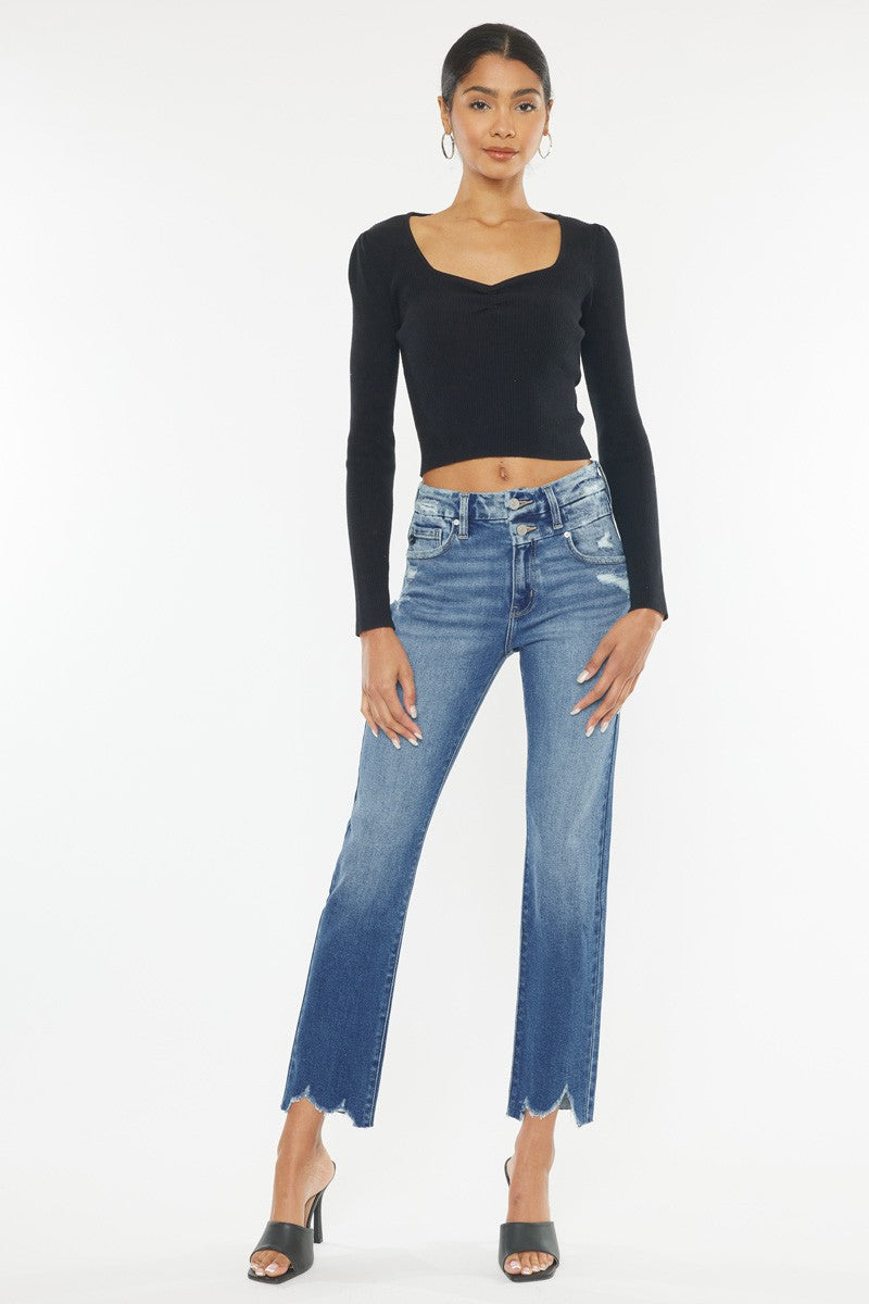 Whitlee Kancan High Rise Slim Straight Jeans - Catching Fireflies Boutique