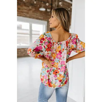 The Finest Touch Red Floral Print Blouse