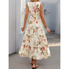 Romantic Evening Beige Floral Maxi Dress - Catching Fireflies Boutique