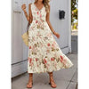 Romantic Evening Beige Floral Maxi Dress - Catching Fireflies Boutique