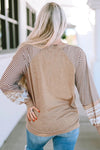 Beige Is The Rage Stripe Patchwork Long Sleeve Top