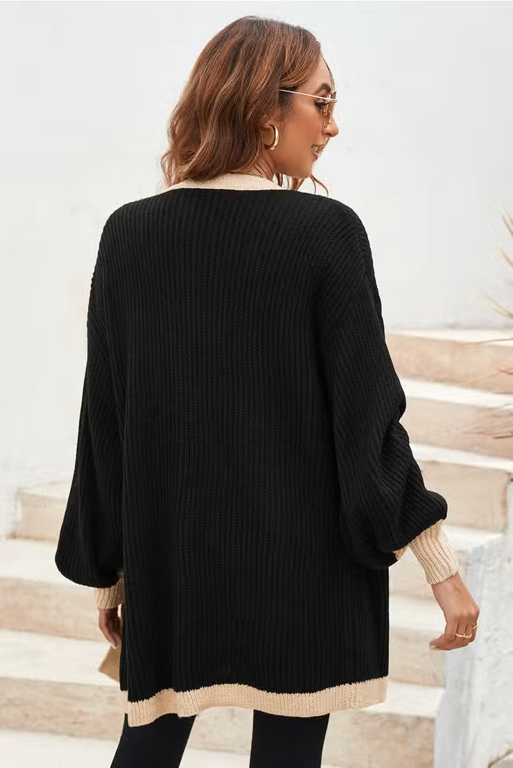 : Hold Me Tight Black Lantern Sleeve Cardigan - Catching Fireflies Boutique