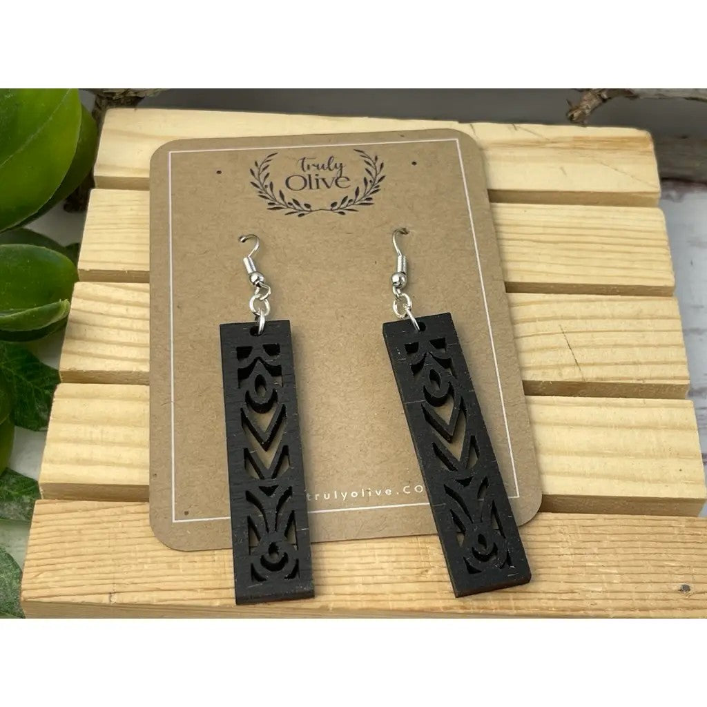 Mandala Assorted Rectangle Filigree Wood Earrings - Catching Fireflies Boutique