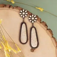 Squash Blossom Ivory And Copper Earrings - Catching Fireflies Boutique