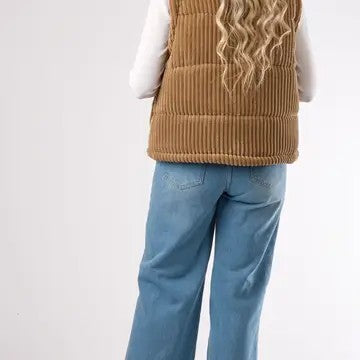 Seasonal Favorite Brown Corduroy Puffer Vest - Catching Fireflies Boutique