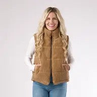 Seasonal Favorite Brown Corduroy Puffer Vest - Catching Fireflies Boutique