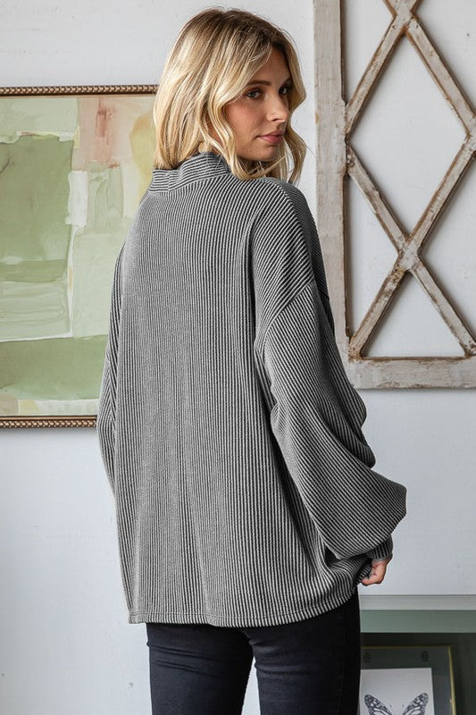 @Calming Affects Charcoal Textured Cardigan