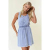 Downtown Fun Light Denim Drawstring Waist Mini Dress - Catching Fireflies Boutique