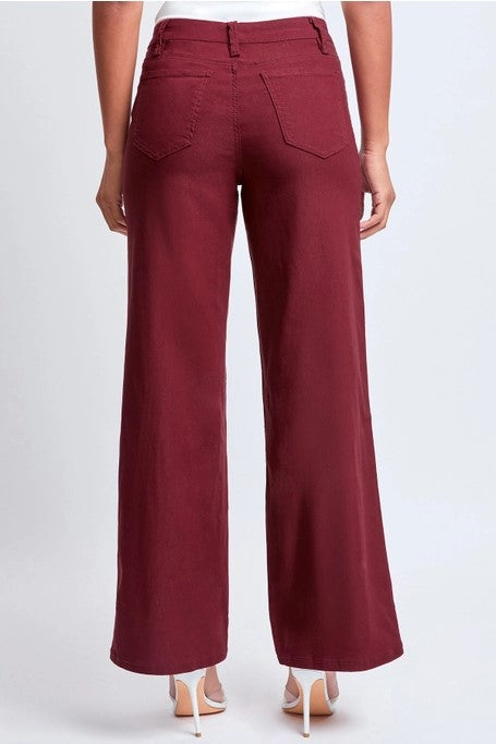 Riley Dark Berry Junior Hyperstretch Wide Leg Jeans