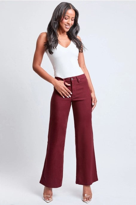 Riley Dark Berry Junior Hyperstretch Wide Leg Jeans