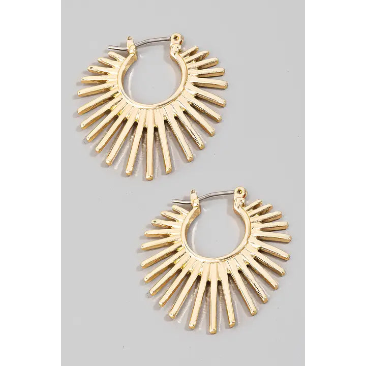 Metallic Bar Sunshine Hoop Earrings