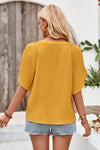 @/ The Sweetest Rush Yellow Side Open Sleeve Blouse (Size Large)