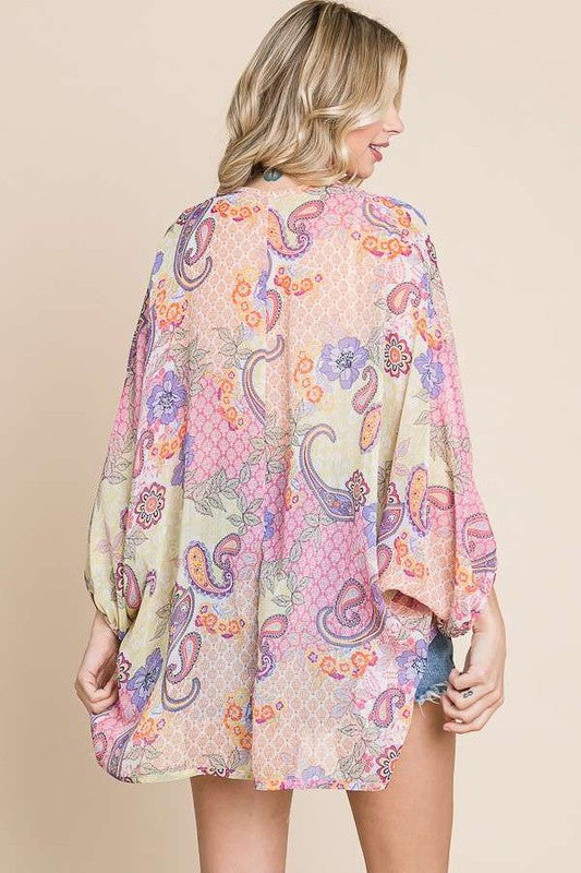 / Partial To Paisley Sheer Orange Coverup - Catching Fireflies Boutique