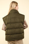 @/ Mountain Moment Olive High Neck Puffer Vest