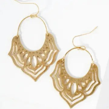 Gold Filigree Dangle Drop Earrings - Catching Fireflies Boutique