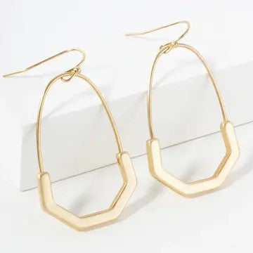 Geometric Shape Lightweight Matte Gold Metal Earrings - Catching Fireflies Boutique