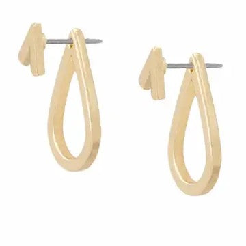 Gold Teardrop Front Back Detail Dangle Earrings - Catching Fireflies Boutique