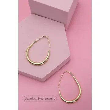 18K Gold Finish Tarnish Free Hoop Earrings