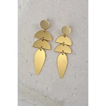 Gold Matte Drop Earrings