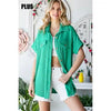 Along Your Journey Plus Kelly Green Button Front Top - Catching Fireflies Boutique