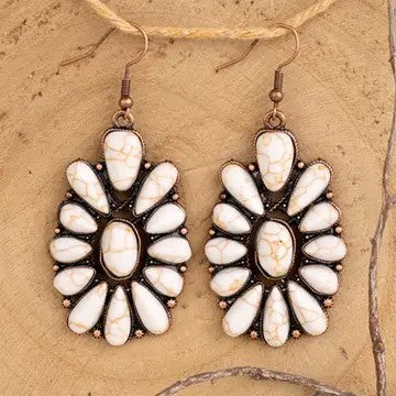 Ivory And Copper Western Earrings - Catching Fireflies Boutique