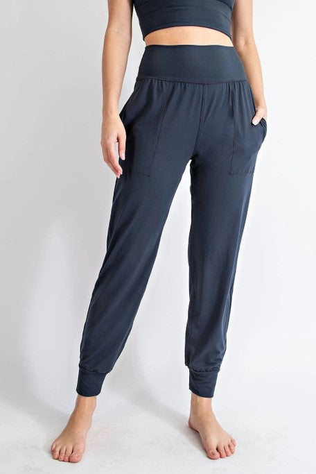 Take A Hike Navy High Waist Joggers - Catching Fireflies Boutique
