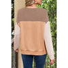 / Harmonize With Me Khaki Color Block Top