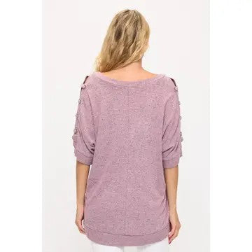 Breathable Comfort Lilac Grommet Sleeve Top - Catching Fireflies Boutique