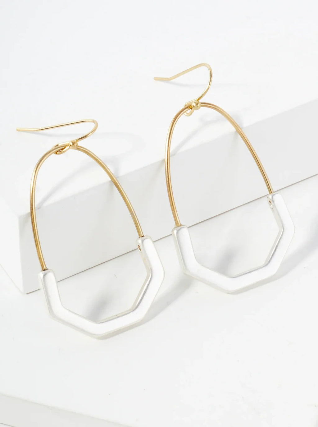Geometric Matte Silver And Gold Lightweight Earrings - Catching Fireflies Boutique