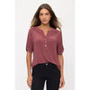 Enhanced Interest Mauve Partial Button Top - Catching Fireflies Boutique