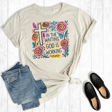 God Is Working Plus Boho Floral Graphic Tee (Size 2X) - Catching Fireflies Boutique