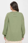 Give Your All Plus Olive Henley Sleeve Top