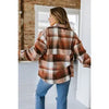 / Way To My Heart Plus Gold Flame Plaid Shacket (Size 2X)