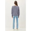 / Getting Closer Slate Blue Raw Seam Sweater