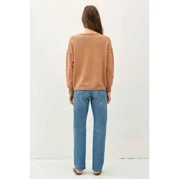 / Getting Closer Terracotta Raw Seam Sweater