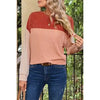 / Harmonize With Me Red/Orange Color Block Top