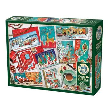 Mid-Mod Seasons Greetings Cobble Hill 1000 Piece Puzzle