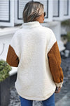 : Its Gettin Hot In Here Brown Color Block Sherpa Shacket - Catching Fireflies Boutique