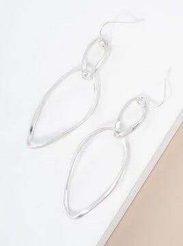 Worn Silver Twisted Brass Linear Drop Earrings - Catching Fireflies Boutique