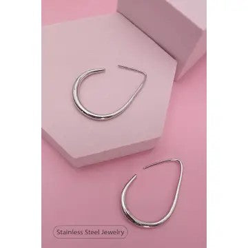 18K Silver Finish Tarnish Free Hoop Earrings