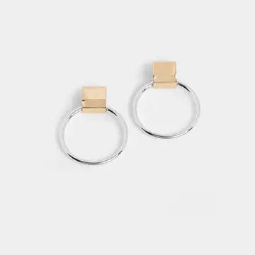 Mixed Metal Gold And Silver Hoop Earrings