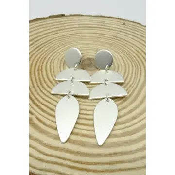 Silver Matte Drop Earrings