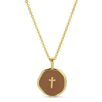 Spice Gold Tiny Cross Pendant Necklace