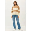 / Getting It Right Camel Stripe Oversized Sweater