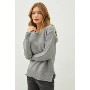 / Time On My Hands Charcoal Boyfriend Sweater