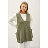 @Go To Extremes Plus Sage Oversize V Neck Sweater Vest