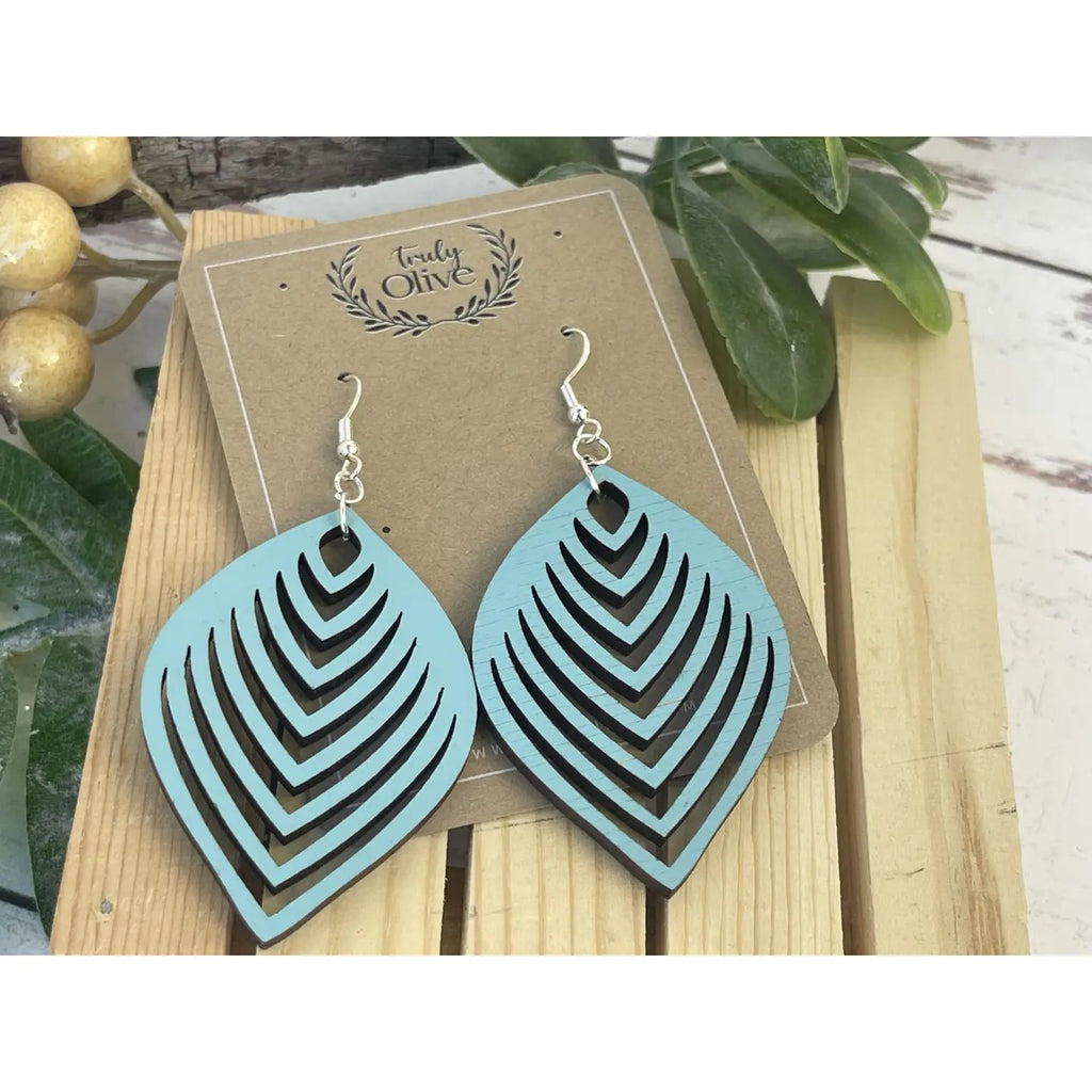 Wooden Pear Shaped Assorted Lightweight Earrings - Catching Fireflies Boutique