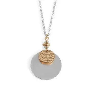 Two Toned Double Disc Necklace