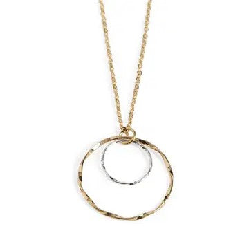 Wavy Gold/Silver Double Hoop Necklace