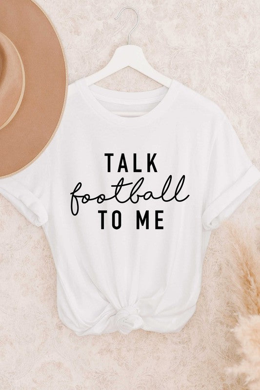 Talk Football To Me White Graphic T-Shirt - Catching Fireflies Boutique